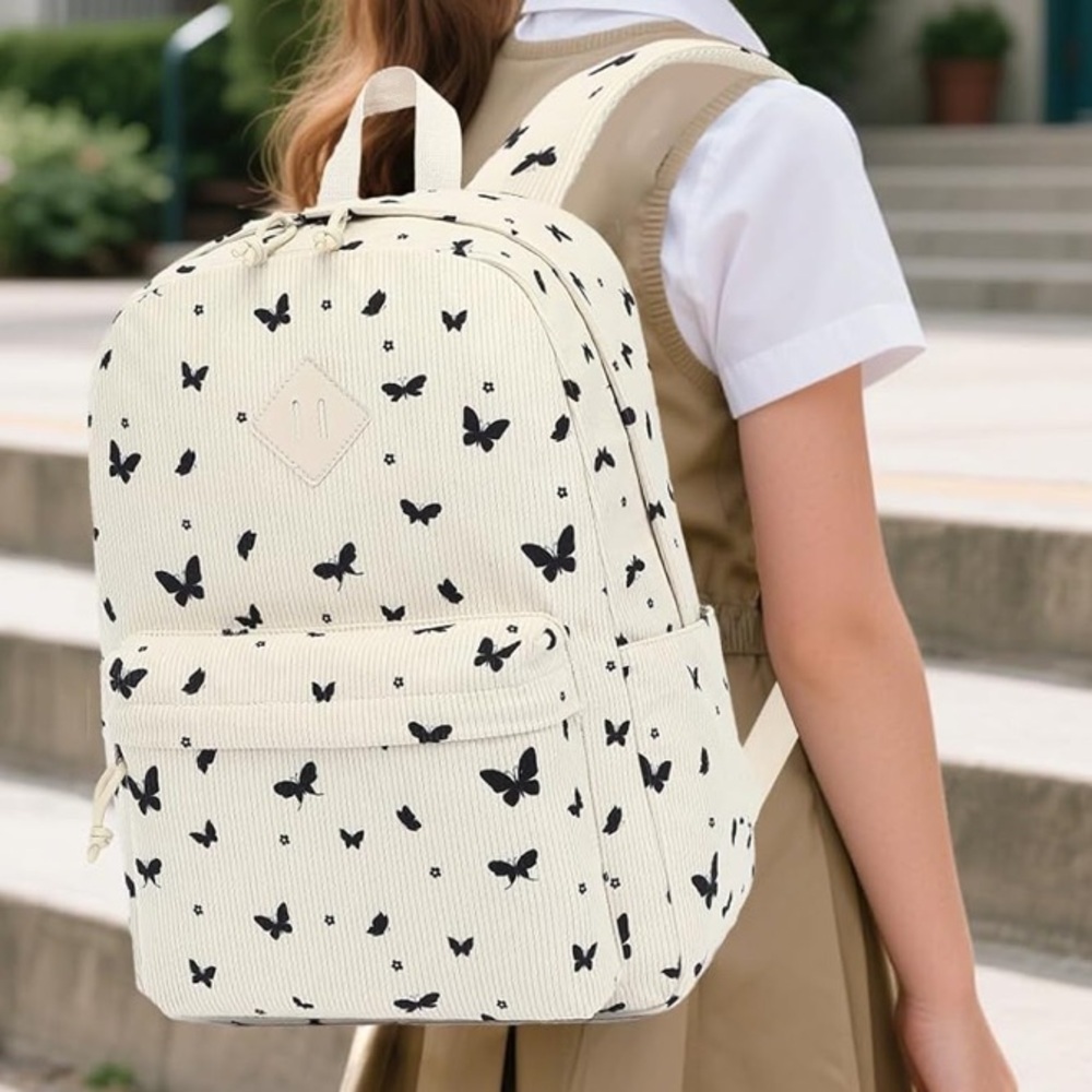 Butterfly corduroy Backpack
